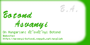 botond asvanyi business card